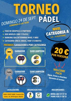 poster del torneo ¡ÚLTIMAS PLAZAS PARA CERRAR! - TORNEO DE PADEL - BITEPADEL - CATEGORIA A/NIVEL MEDIO/ALTO