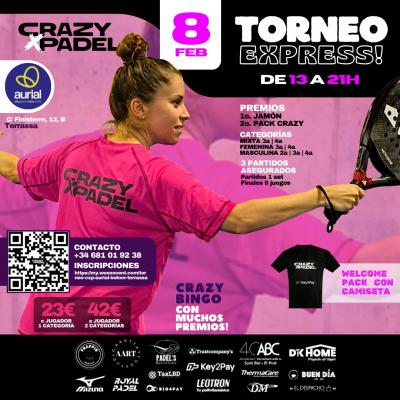 poster del torneo CRAZYXPADEL EXPRESS 08/02 TERRASSA