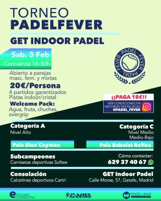 poster del torneo TORNEO PADEL FEVER - ABIERTO A PAREJAS MASC, FEM Y MIXTAS