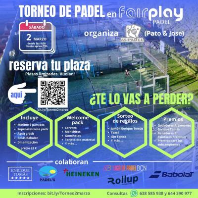 poster torneo TORNEO EXPRESS FAIRPLAY PADEL