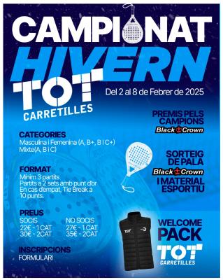 poster del torneo CAMPIONAT HIVERN - TOT CARRETILLES