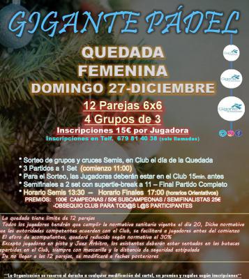 poster del torneo QUEDADA FEMENINA