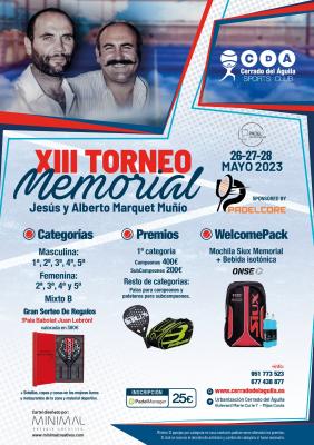 poster del torneo XIII MEMORIAL JESUS  Y ALBERTO MARQUET MUÑIO