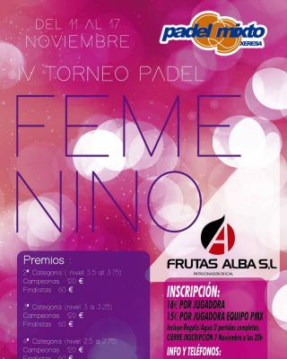 poster del torneo IV TORNEO DE PADEL FEMENINO