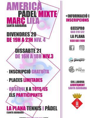 poster del torneo AMERICÀ MIXTE MARÇ LILA - NIVELL 3