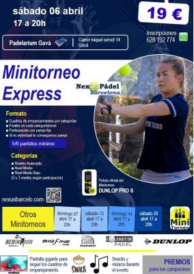 poster del torneo MINITORNEO EXPRESS NEXUS PADEL !