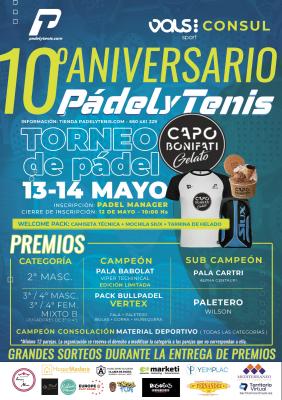 poster del torneo 10º ANIVERSARIO TIENDA PÁDEL Y TENIS MÁLAGA