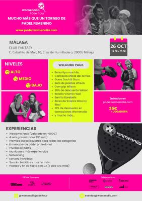 poster del torneo WOMENALIA PADEL TOUR - MÁLAGA