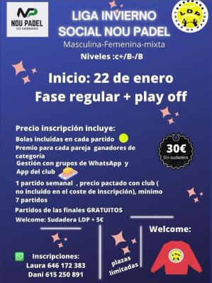 poster del torneo LIGA INVIERNO SOCIAL NOU PADEL