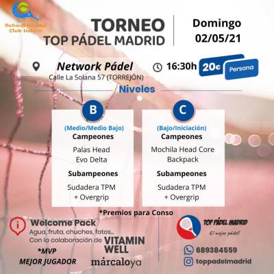 poster del torneo TORNEO TOP PADEL MADRID