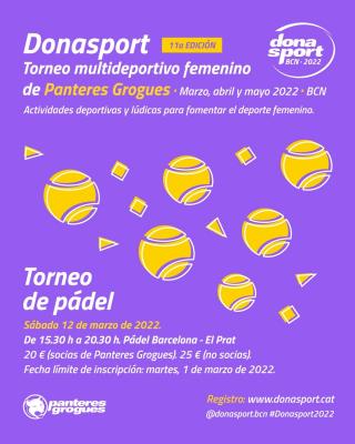 poster del torneo TORNEO DE PÁDEL DONASPORT 2022