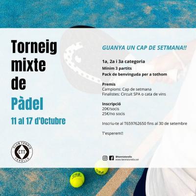 poster torneo TORNEIG MIXTE DE PADEL