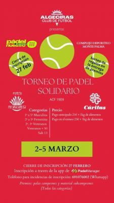 poster del torneo I PRUEBA PUNTUABLE PADEL NUESTRO ALGECIRAS 2023