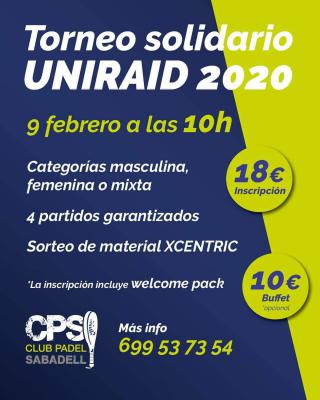 poster del torneo TORNEO SOLIDARIO UNIRAID 2020