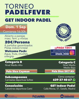 poster del torneo TORNEO PADEL FEVER - ABIERTO A PAREJAS MASC, FEM Y MIXTAS