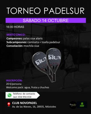 poster del torneo TORNEO PADELSUREVENTS MIXTO ÚNICO