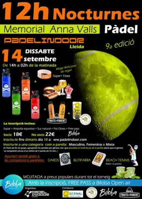 poster del torneo 12 H NOCTURNAS - MEMORIAL ANNA VALLS