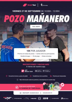 poster torneo POZO MAÑANERO NIVEL ABIERTO VIMPADEL