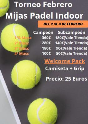 poster torneo TORNEO DE FEBRERO MIJAS PADEL INDOOR