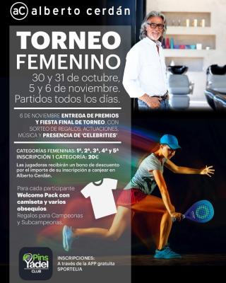 poster del torneo TORNEO FEMENINO ALBERTO CERDAN