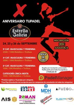 poster torneo X ANIVERSARIO TUPADEL ESTRELLA GALICIA