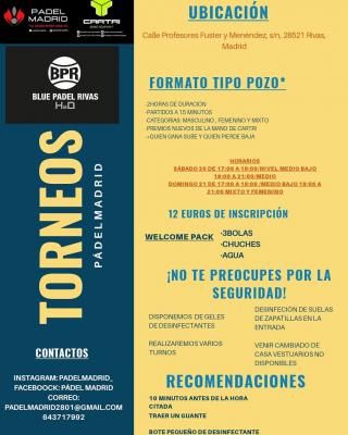 poster del torneo POZO TORNEOS PADEL MADRID