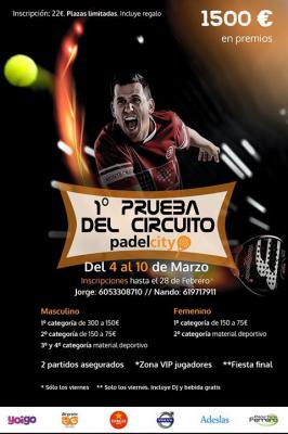 poster del torneo 1ª PRUEBA CIRCUITO PADELCITY