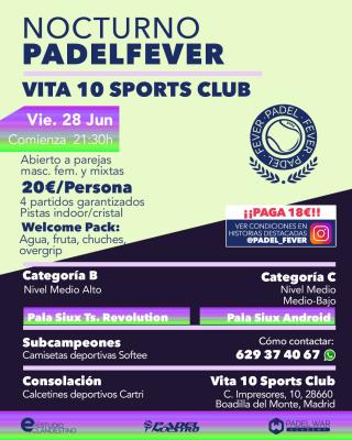 poster del torneo NOCTURNO PADEL FEVER - ABIERTO A PAREJAS MASC, FEM Y MIXTAS