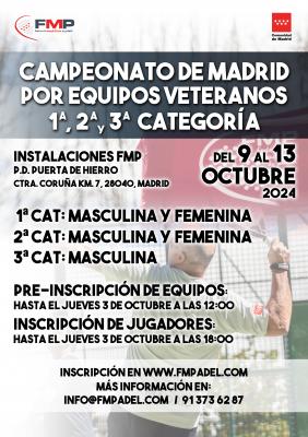 poster del torneo CAMPEONATO 1ª CATEGORÍA POR EQUIPOS DE VETERANOS