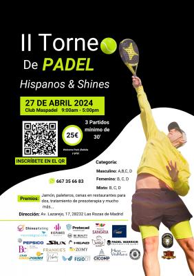 poster torneo II TORNEO DE PÁDEL HISPANOS & SHINES