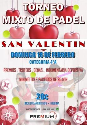 poster torneo TORNEO MIXTO SAN VALENTIN