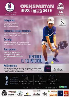 poster del torneo OPEN SPARTAN SIUX IMOX PADEL TOUR