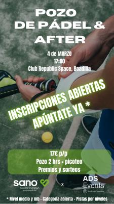 poster del torneo 🎾 POZO Y PICOTEO 🍻 - CATEGORÍA ABIERTA - NIVEL MEDIO Y MB - ÚLTIMAS PLAZAS