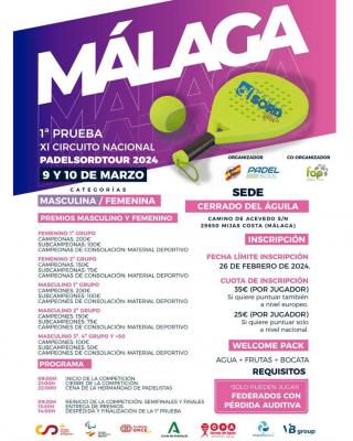 poster del torneo 1ª PRUEBA CIRCUITO PÁDEL SORD TOUR