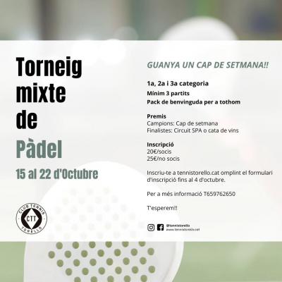 poster torneo TORNEIG DE PÀDEL MIXTE