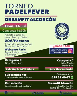 poster del torneo TORNEO PADEL FEVER - ABIERTO A PAREJAS MASC, FEM Y MIXTAS