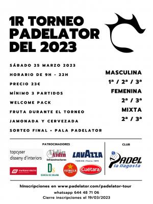 poster del torneo EL 1R TORNEO PADELATOR DEL AÑO