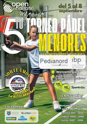 poster del torneo 5TO TORNEO PADEL MENORES