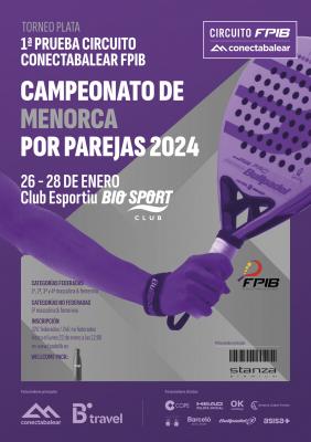 poster torneo 1ª PRUEBA CONECTABALEAR FPIB MENORCA PAREJAS ABSOLUTO