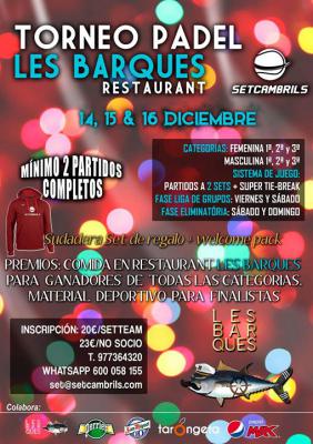 poster del torneo TORNEO PADEL LES BARQUES