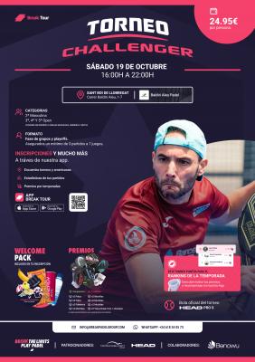 poster del torneo TORNEO CHALLENGER – BALDIRI ALEU PADEL 19/10