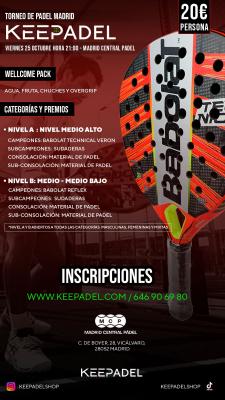 poster torneo TORNEO NOCTURNO KEEPADEL & MADRID CENTRAL PADEL