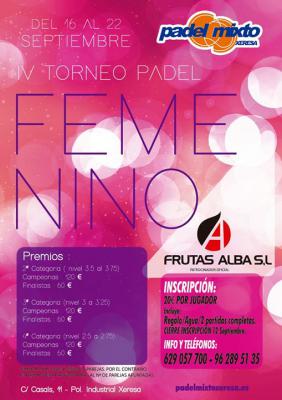 poster del torneo  IV TORNEO FEMENINO FRUTAS ALBA