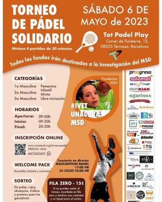 poster torneo TORNEO DE PÁDEL SOLIDARIO IVET UNA CURA MSD