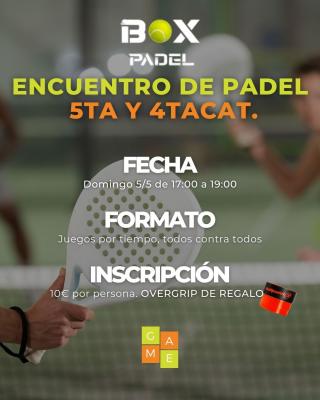 poster torneo ENCUENTRO DE PADEL -  GAME TORNEOS