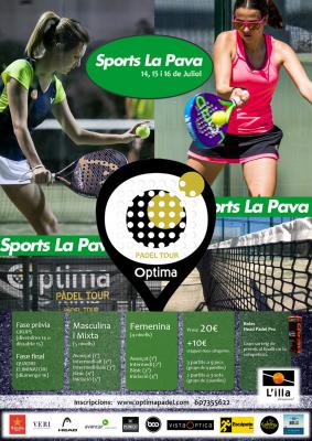 poster del torneo OPTIMA PADEL TOUR - SPORTS LA PAVA