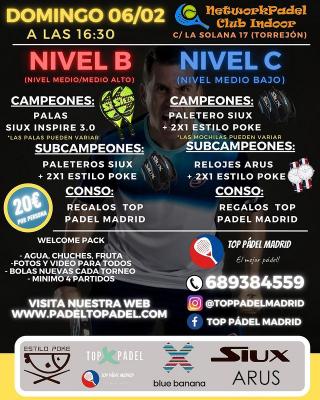 poster del torneo TORNEO TOP PADEL MADRID