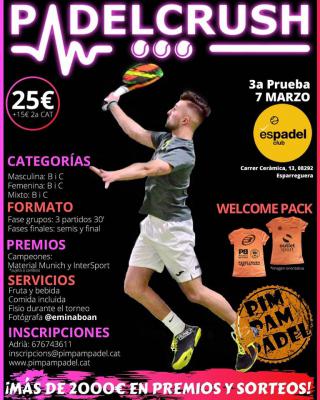 poster del torneo 3ª PRUEBA CIRCUITO PADELCRUSH