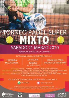 poster torneo TORNEO DE PADEL SUPER MIXTO