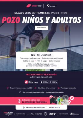 poster torneo POZO NIÑOS Y ADULTOS NIVEL ABIERTO VIMPADEL